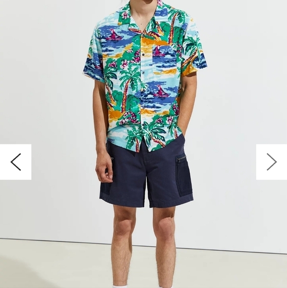 Urban outfitters Painted Paradise Rayon Short Sleeve Button-Down Shirt - Picture 5 of 16
